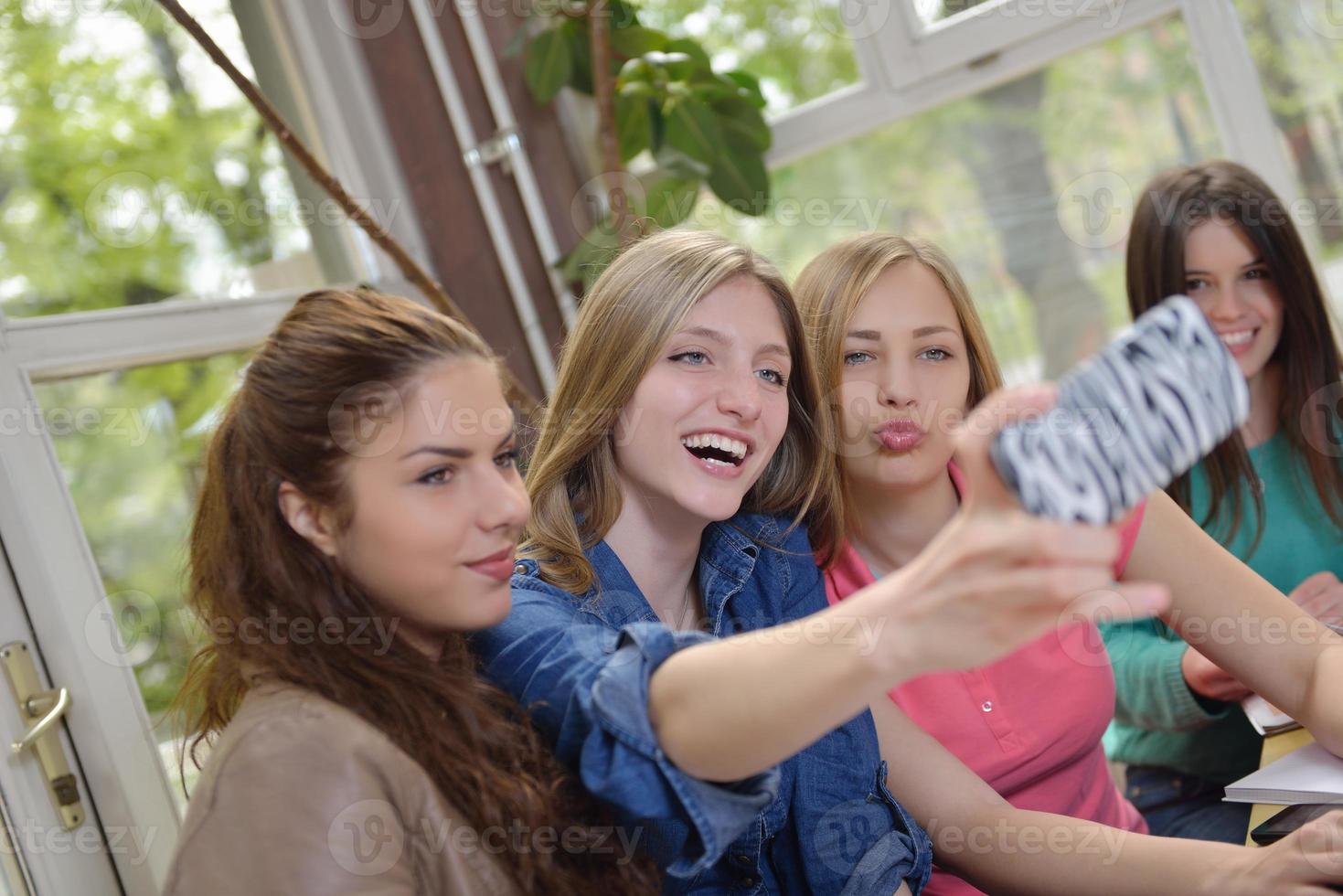 teens group in school photo