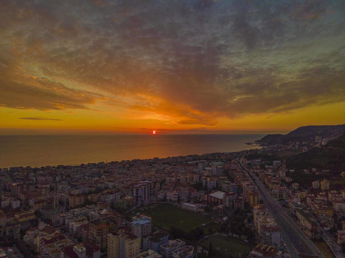 Alanya 2022 Antalya aerial city with beach and sea photo