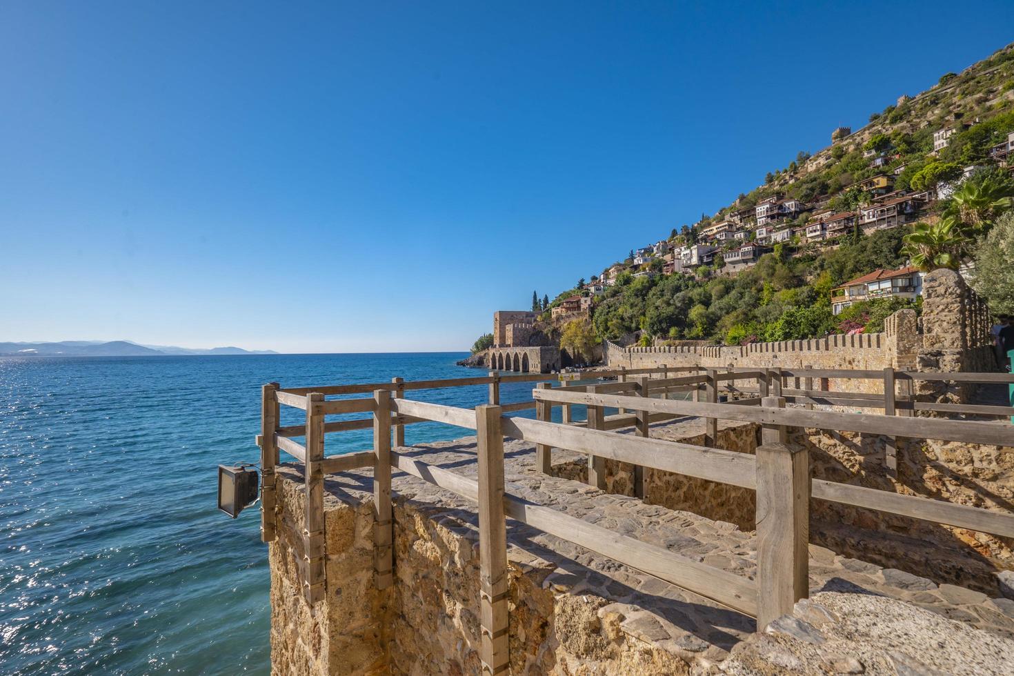 alanya 2022 Antalya aerial city with castle and sea photo