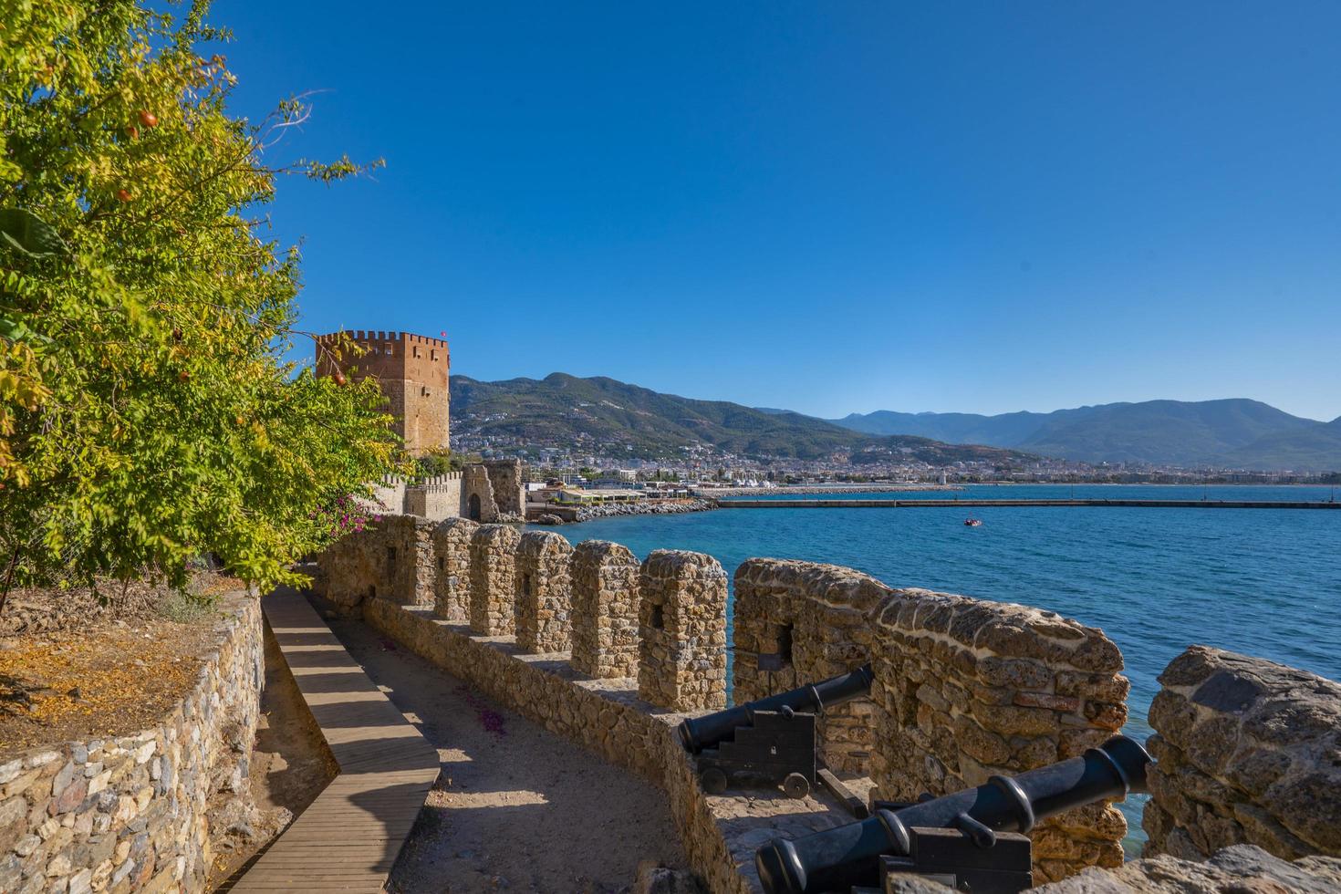 alanya 2022 antalya ciudad aérea con castillo y mar foto