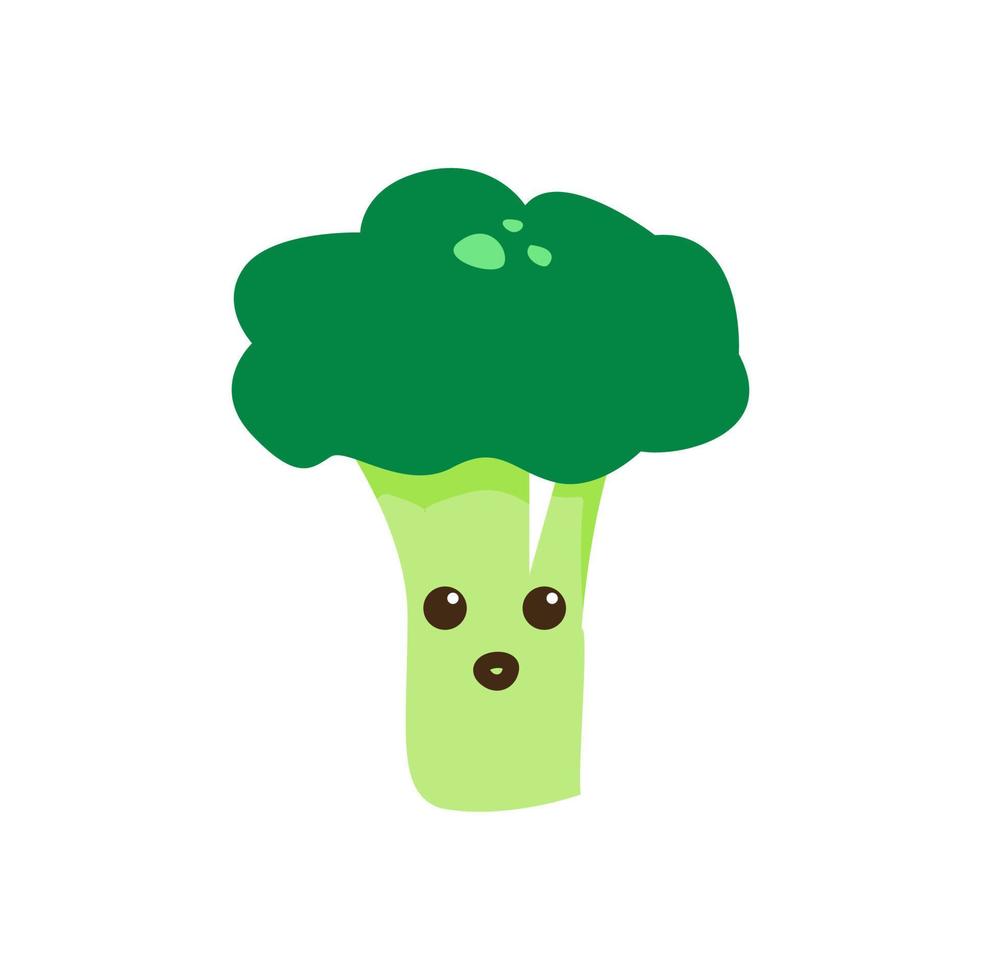diseño vectorial de brócoli, lindo personaje de icono de brócoli bebé vector