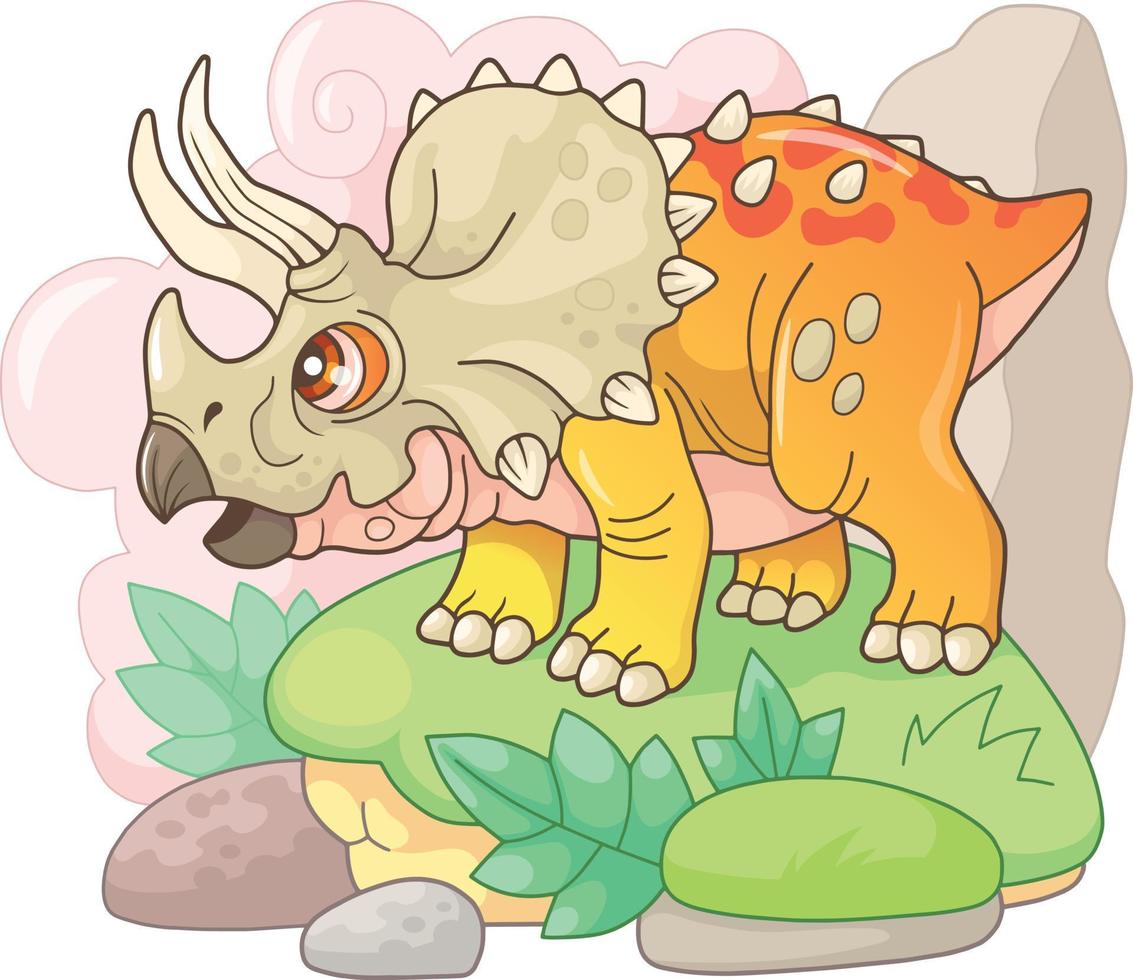prehistoric dinosaur triceratops vector