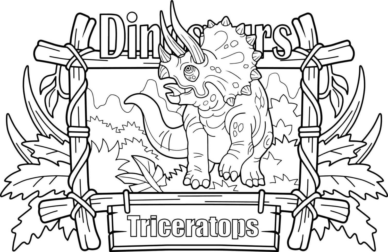 triceratops dinosaurio prehistórico vector