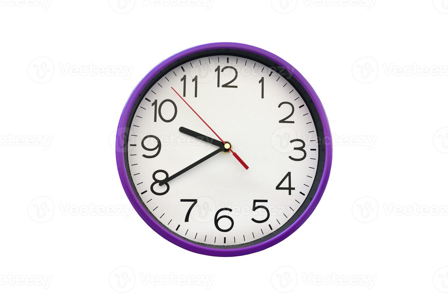 Isolated analog clock with clipping paths. photo