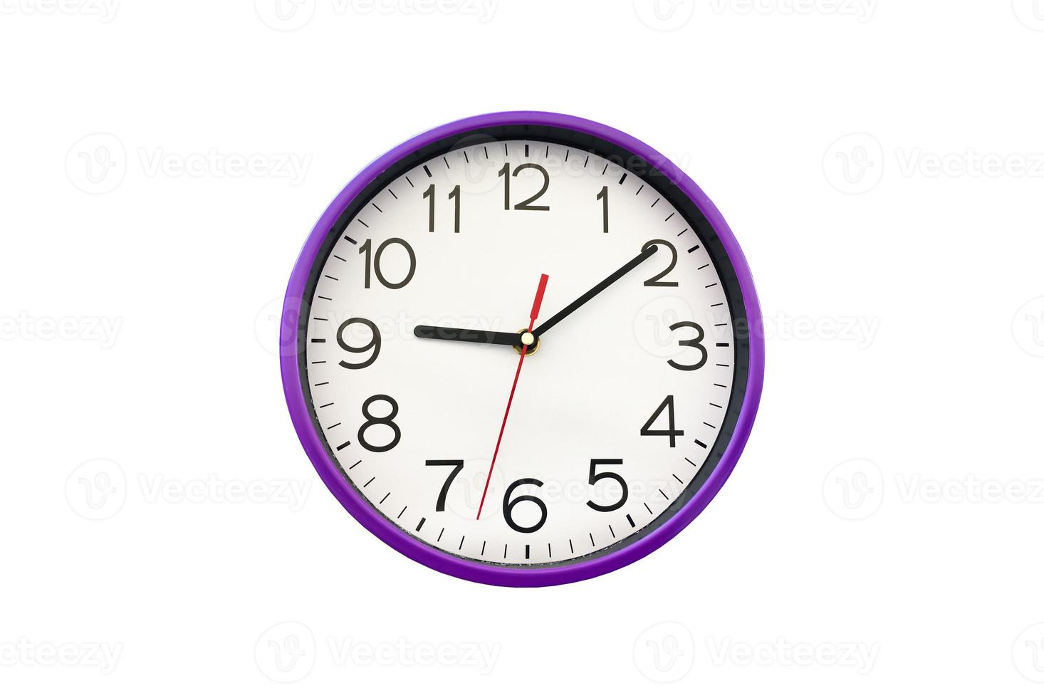 Isolated analog clock with clipping paths. photo