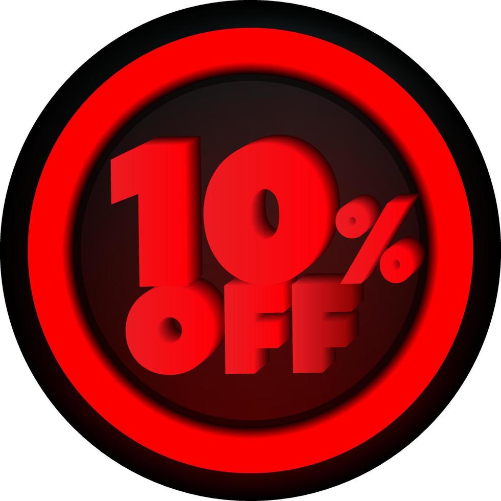 TAG 10 PERCENT DISCOUNT BUTTON BLACK FRIDAY PROMOTION FOR BIG SALES vector