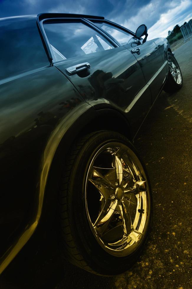 Black automobile on road photo