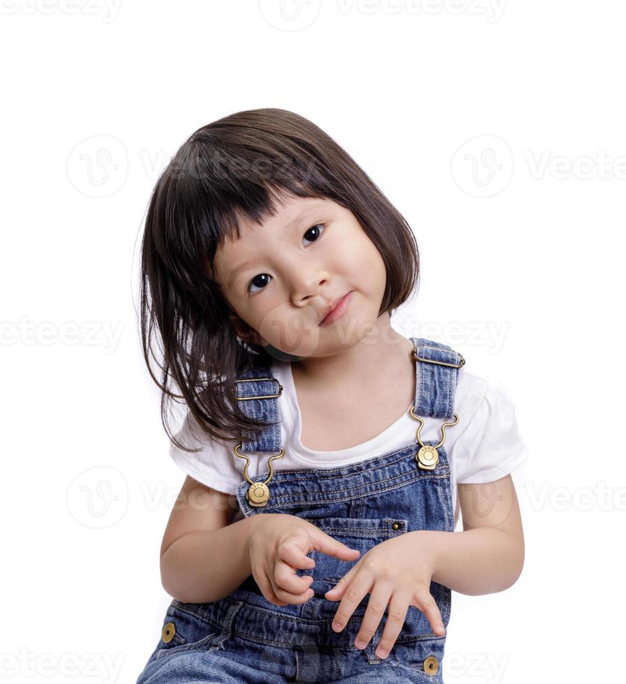 Portrait of baby girl, Portrait of little girl isolated on white background photo