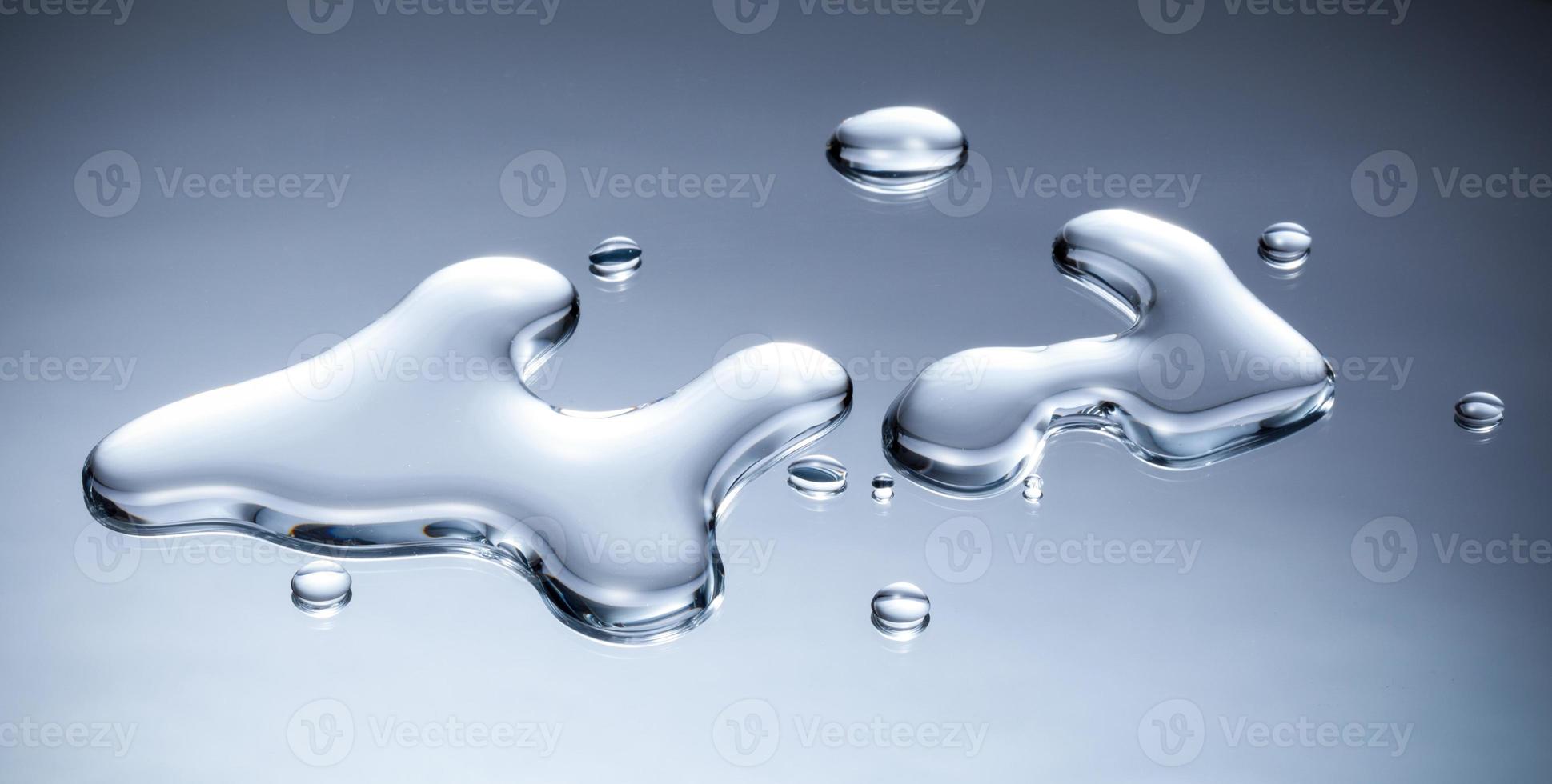 Pure Water drops on the table, Healthcare and beauty hydration concept photo