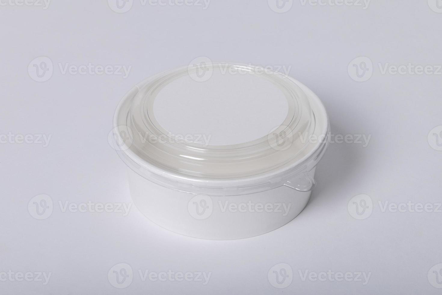 Takeaway food container round box mockup with copy space for your logo or graphic design photo