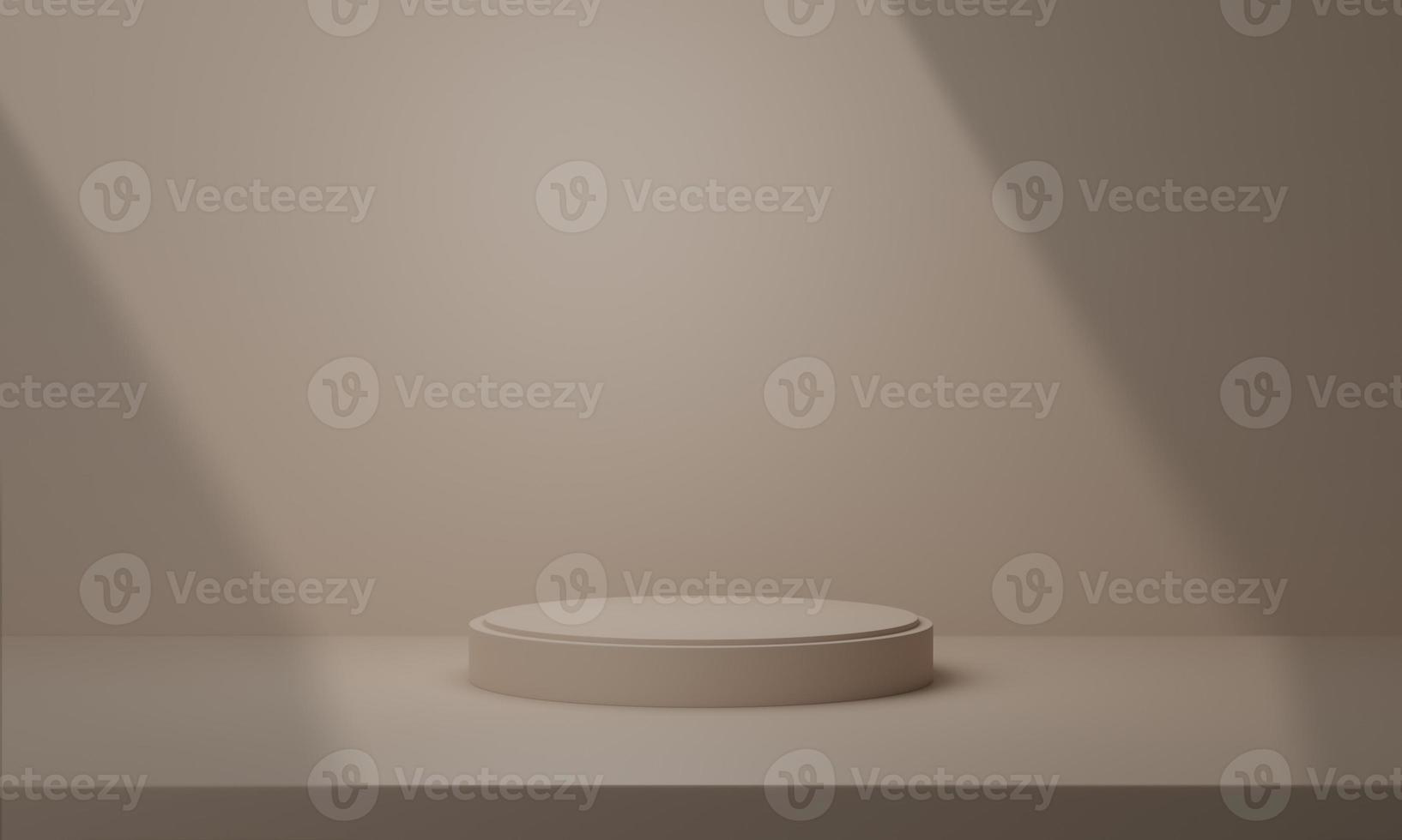 Brown product display podium in room with light of window background, Cosmetic product minimal scene with platform, Stand to show products background photo