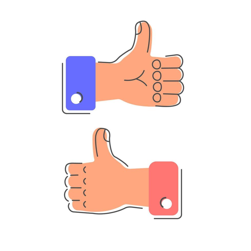 Like icon. Thumb up icon. Vector  like illustration of sign like in outline linear for web, social networks, comments, blogs, news sites, app.