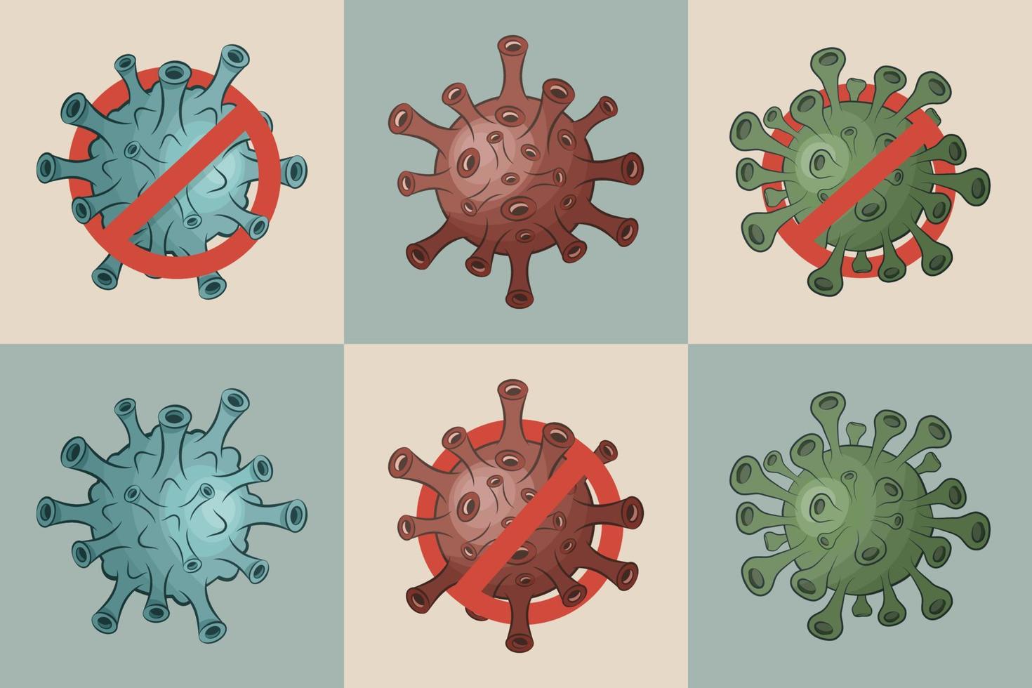 virus patógenos, microorganismos, microbios. gérmenes humanos aislados. ilustración vectorial para el cuidado de la salud, médico vector