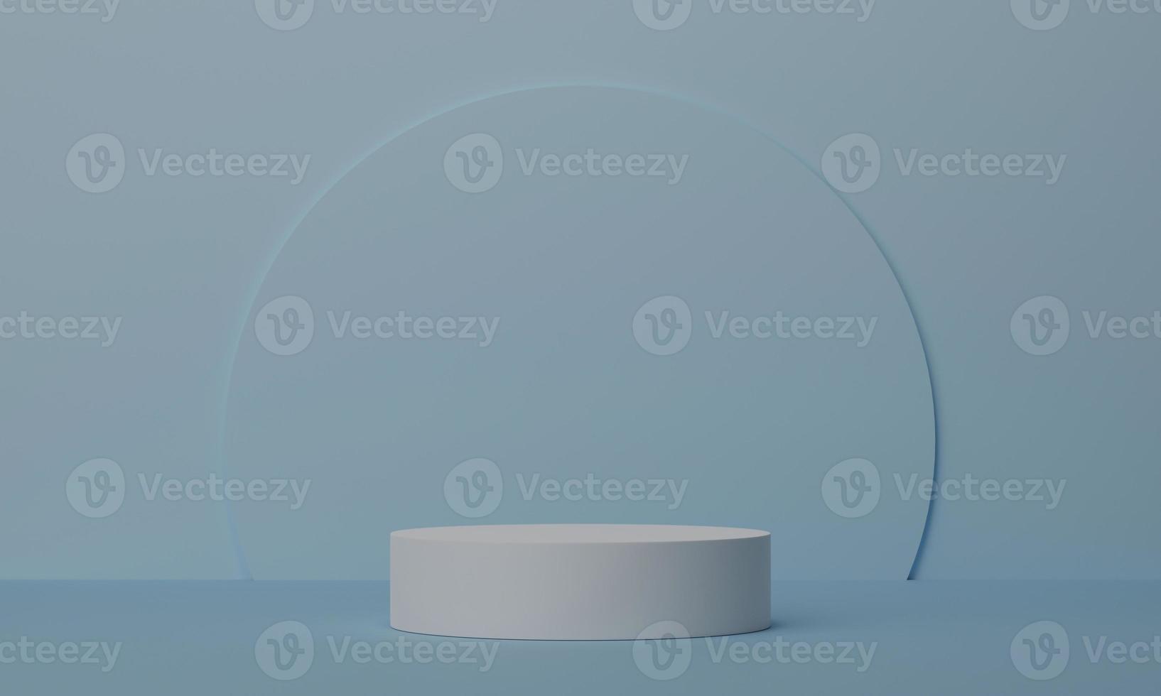 Abstract white round corner pedestal podium, Product display podium in room, 3d rendering studio with geometric shapes, Cosmetic product minimal scene with platform, Stand to show products background photo
