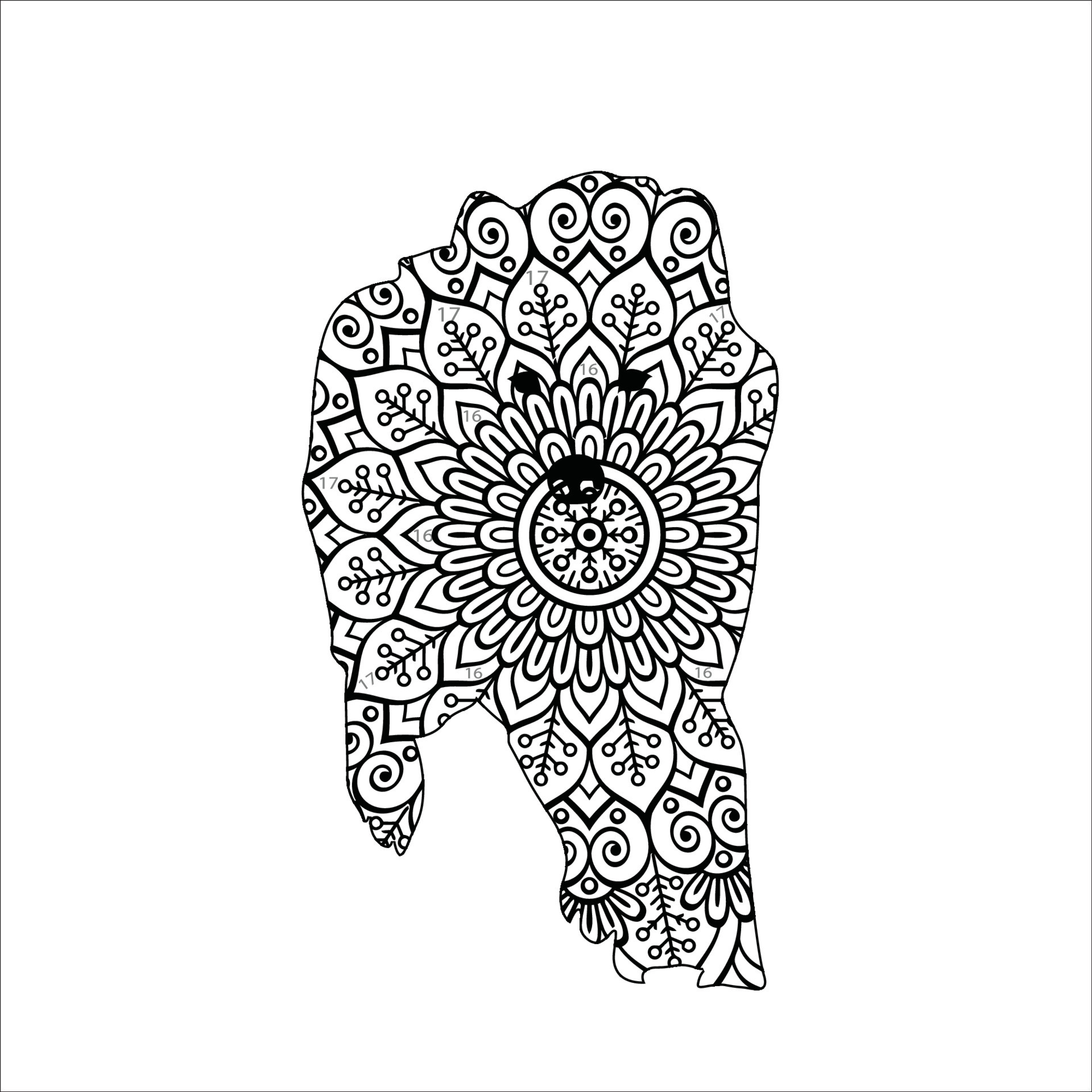 Animal Mandala coloring page 11604710 Vector Art at Vecteezy