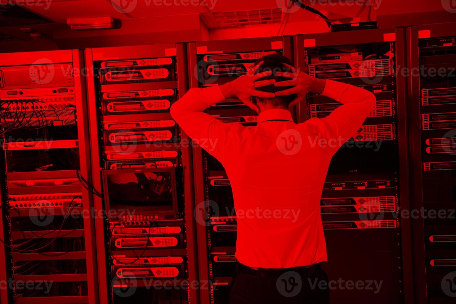 system fail situation in network server room photo