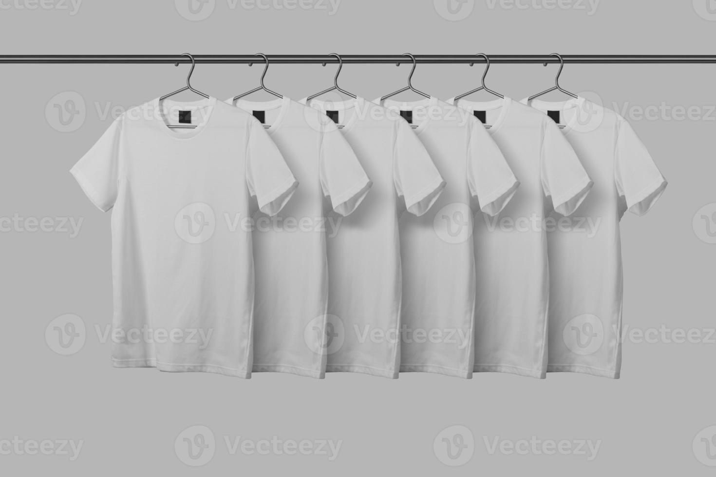 Row of T-Shirt mockup template with clothes line photo