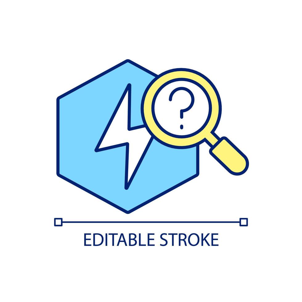 Energy system control RGB color icon. Engineering and electricity. Power distribution control. Isolated vector illustration. Simple filled line drawing. Editable stroke. Arial font used