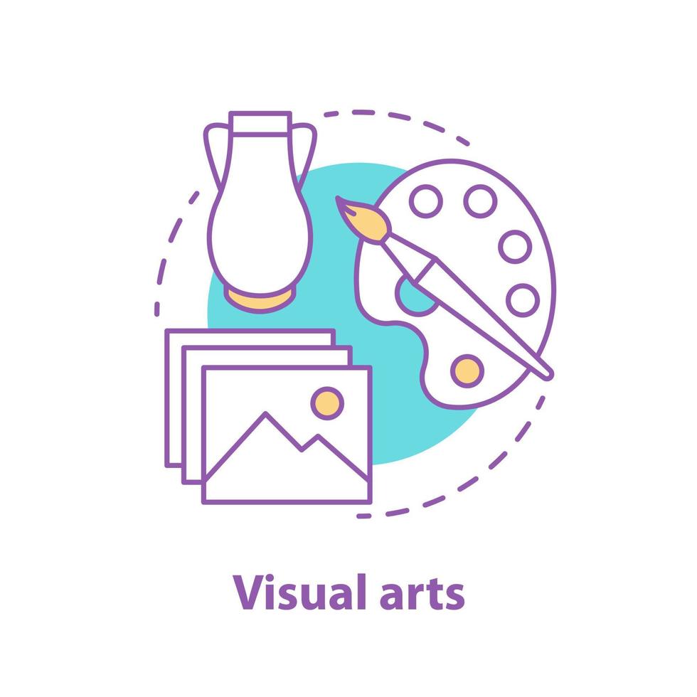Visual art concept icon. Painting and photography idea thin line illustration. Art studio and workshops. Vector isolated outline drawing