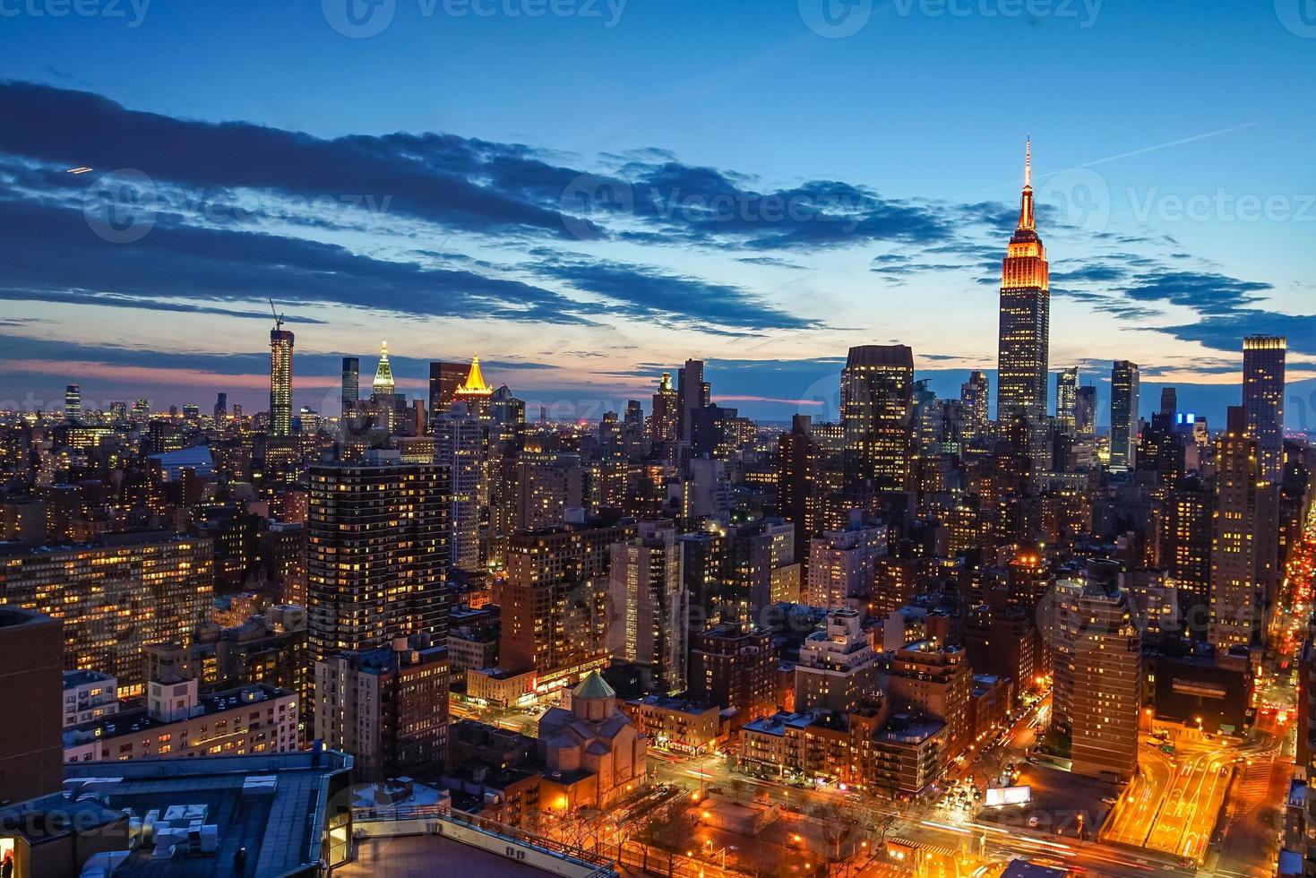 horizonte del centro de la ciudad de nueva york foto