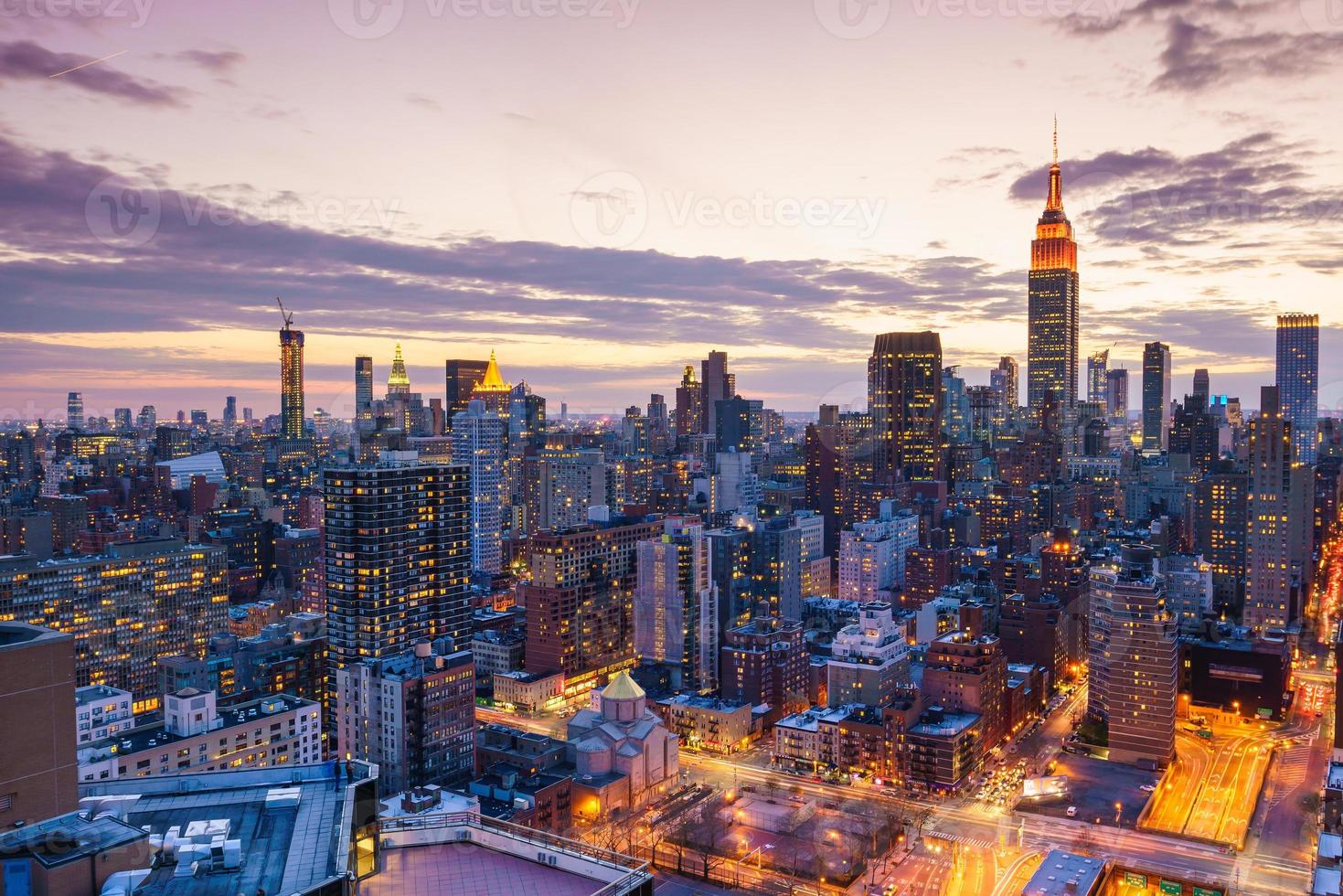 horizonte del centro de la ciudad de nueva york foto