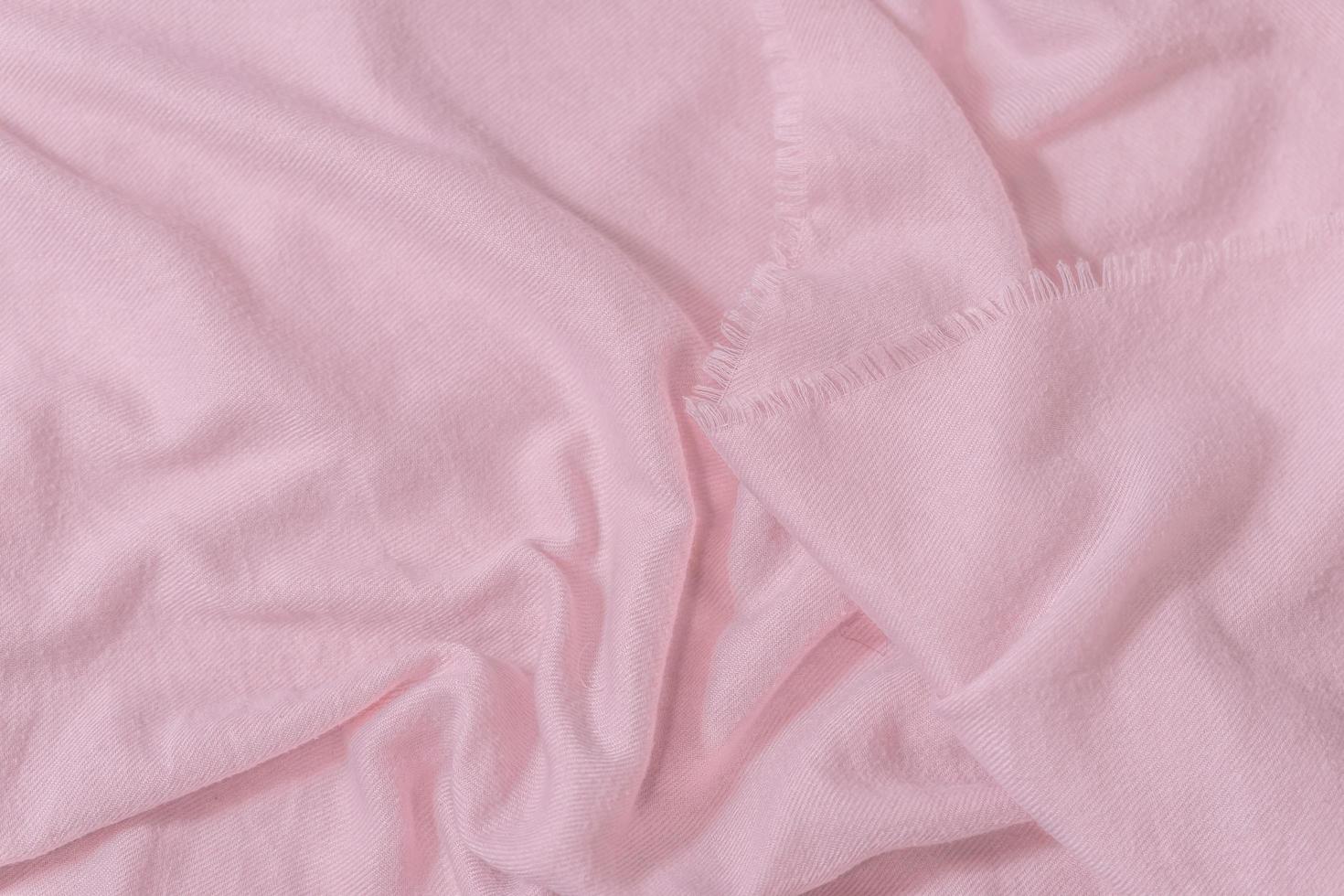 Pink Scarf fabric texture. Winter concept. Flat lay, top view, copy space photo