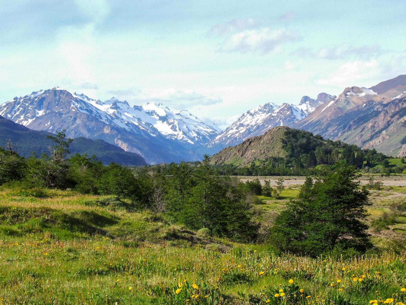 hiking in patagonia, near El Chalten at Los glaciares national park, Argentina photo