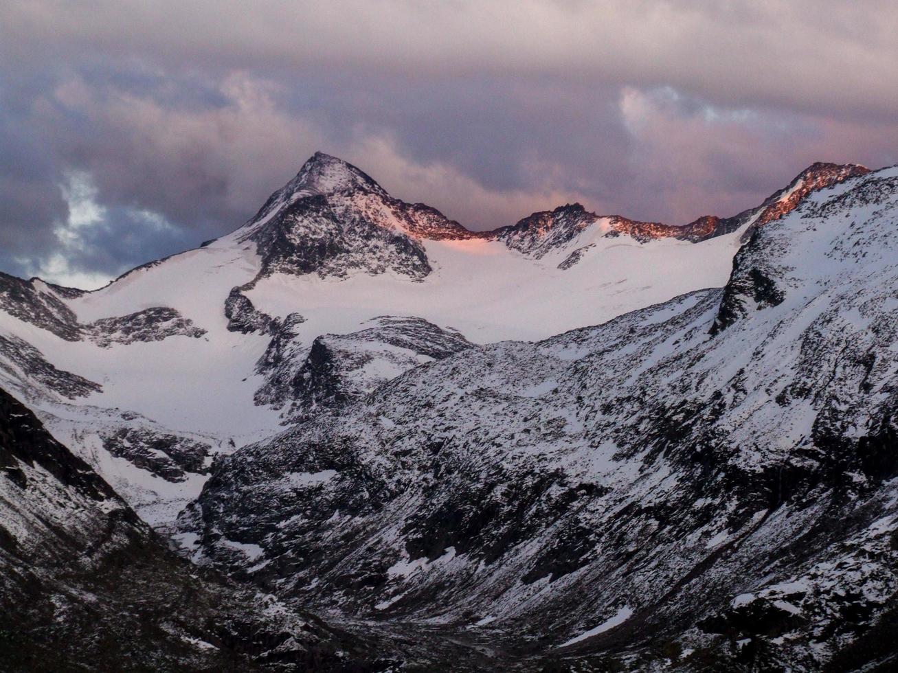 peak of Geiger at sunset, Hohe Tauern national park, Austria photo