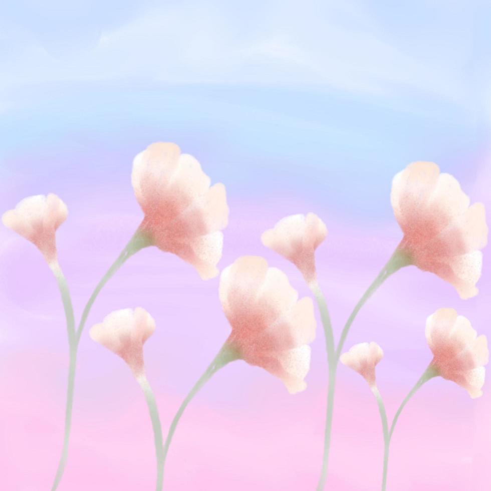 Watercolor Flowers With Watercolor Background photo
