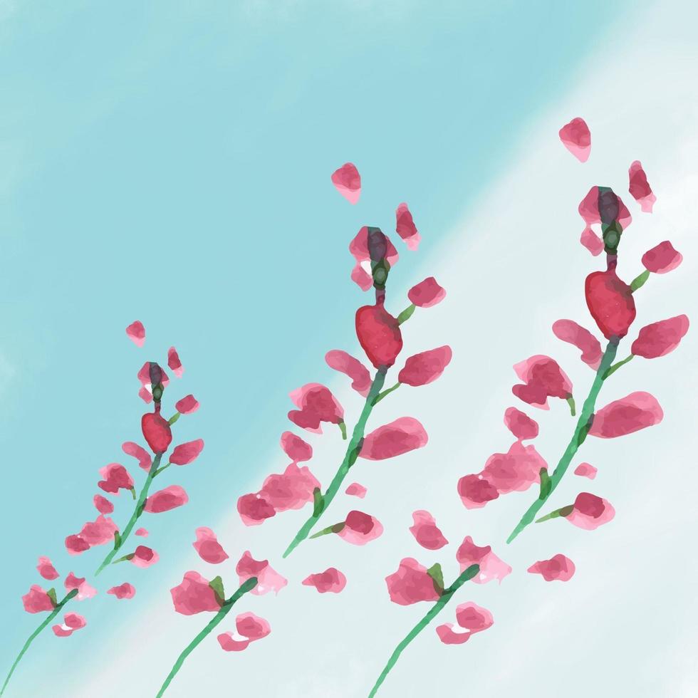 Watercolor Flowers With Watercolor Background photo