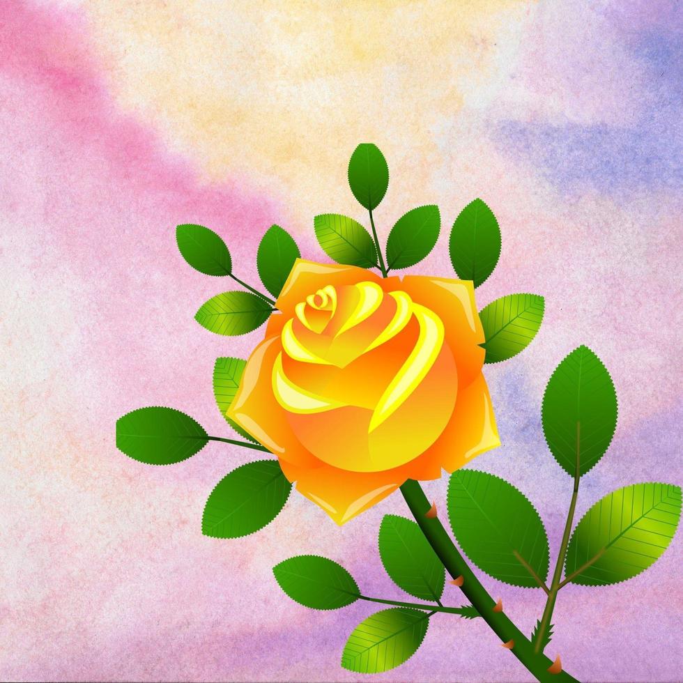 Watercolor Flowers With Watercolor Background photo