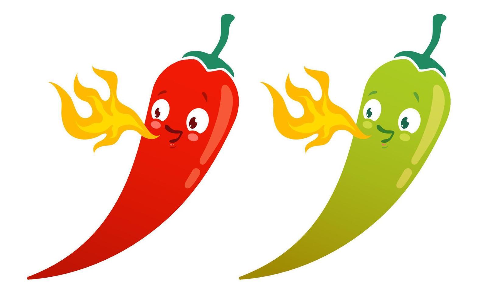 Chili pepper with flame vector