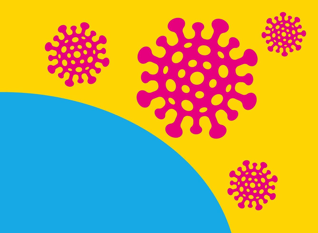Vector poster with coronavirus in CMYK style