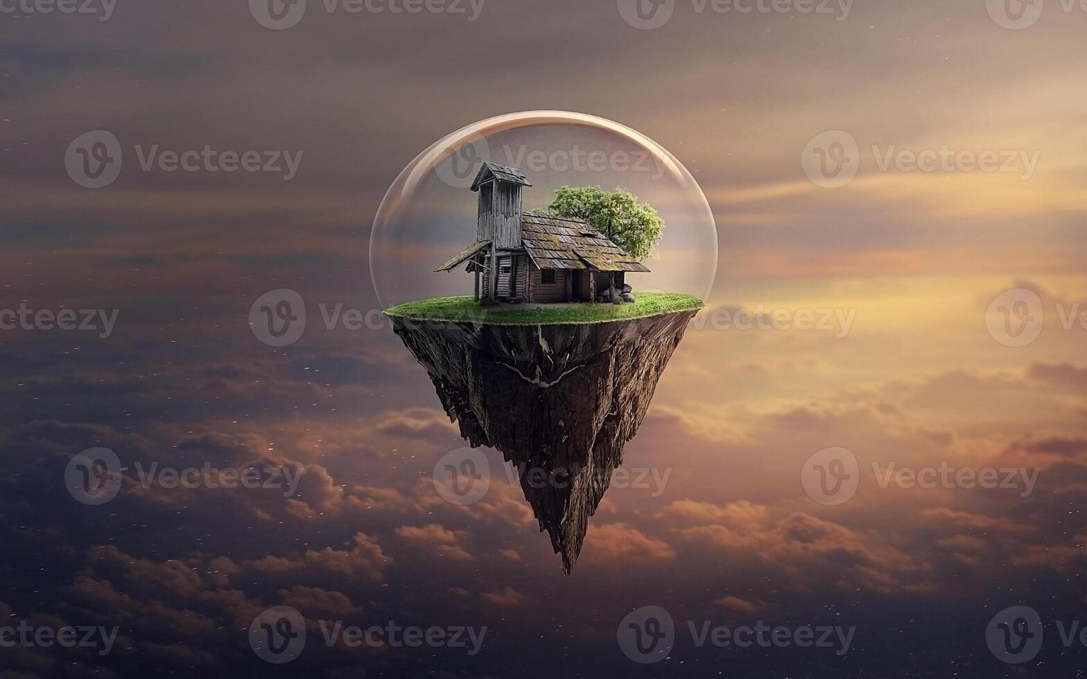 floating island photo manipulation 11607327 Stock Photo at Vecteezy