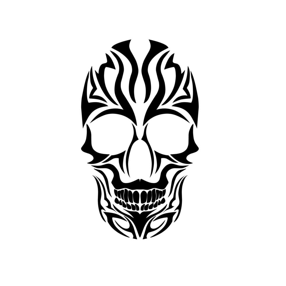 Vector face head skull tribal tattoo art design