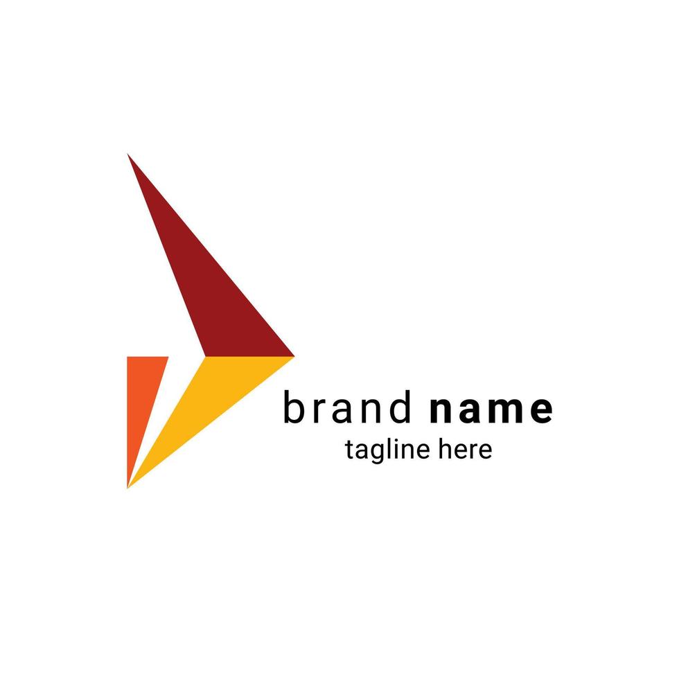 Letter D logo design in triangle abstract shape vector