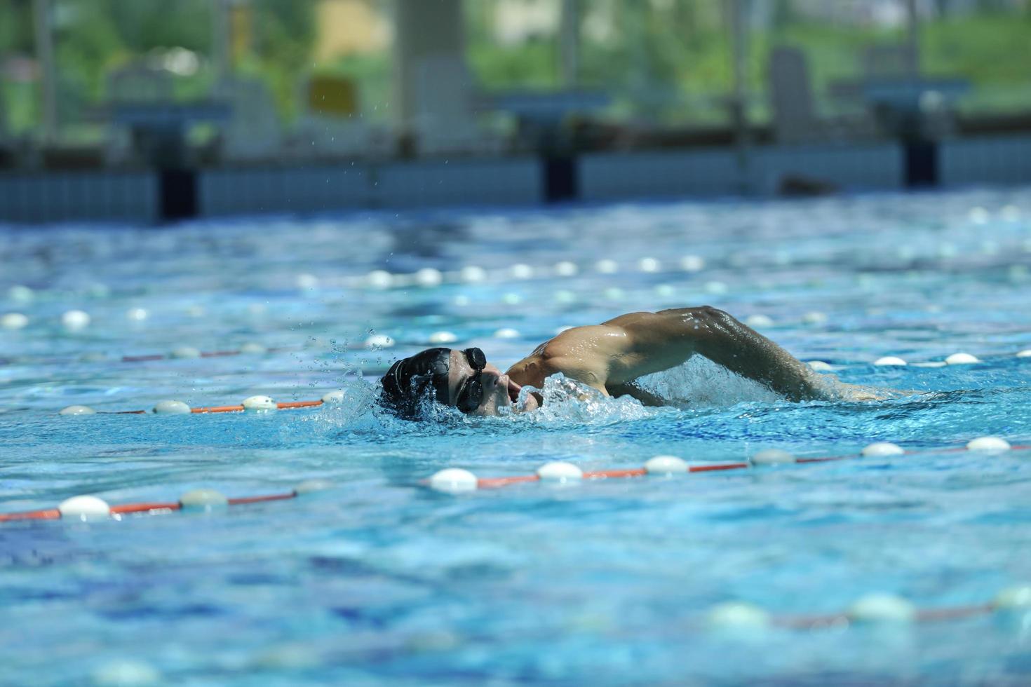 Swimmer in pool photo
