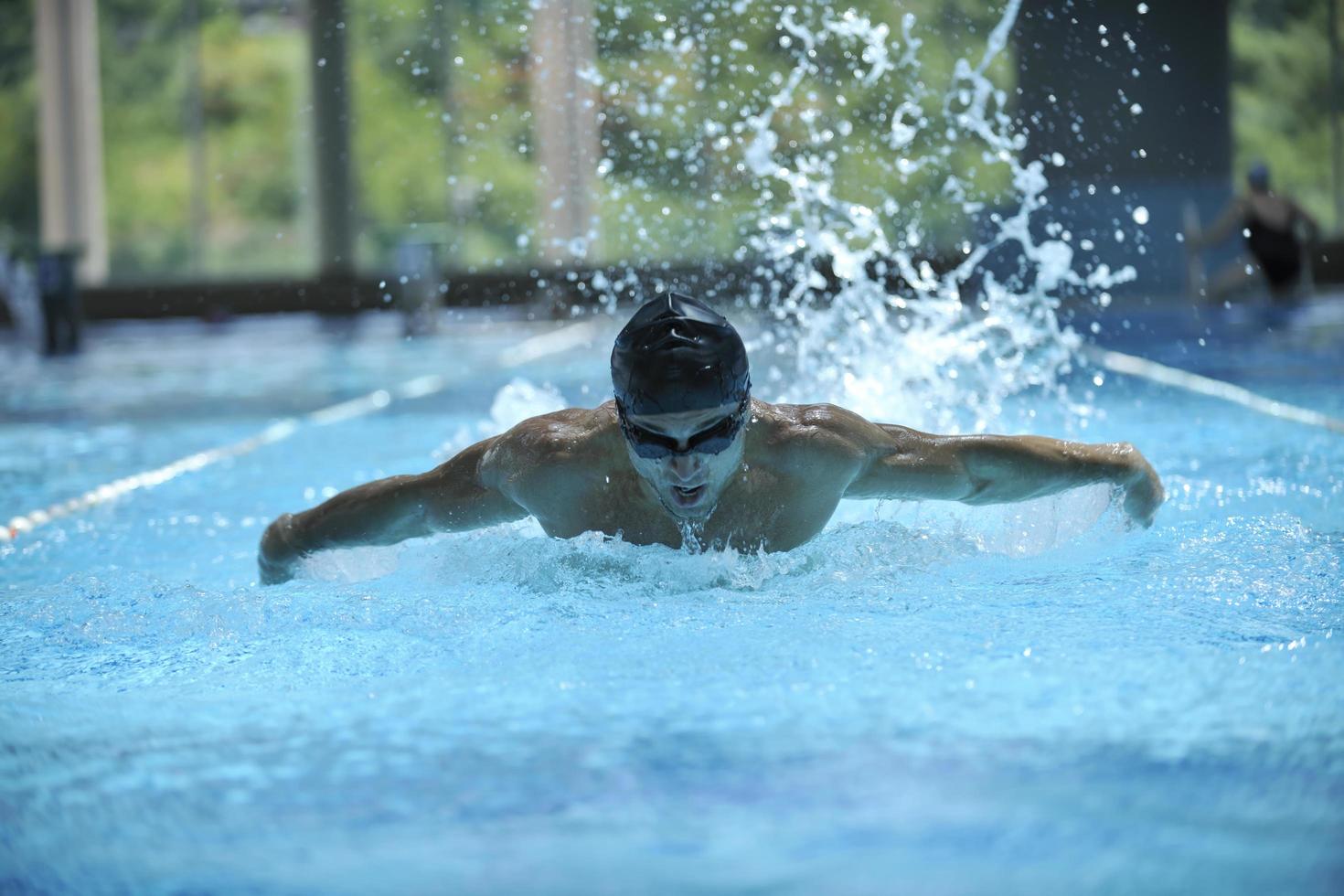 Swimmer in pool photo