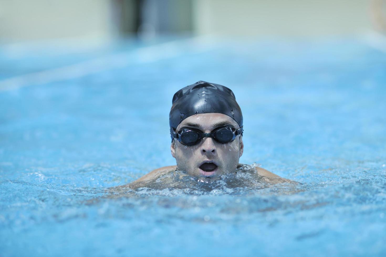 Male swimmer portrait photo