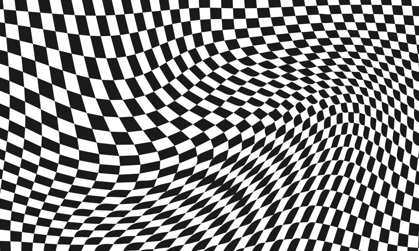 Wavy checkered racing black and white flag vector background