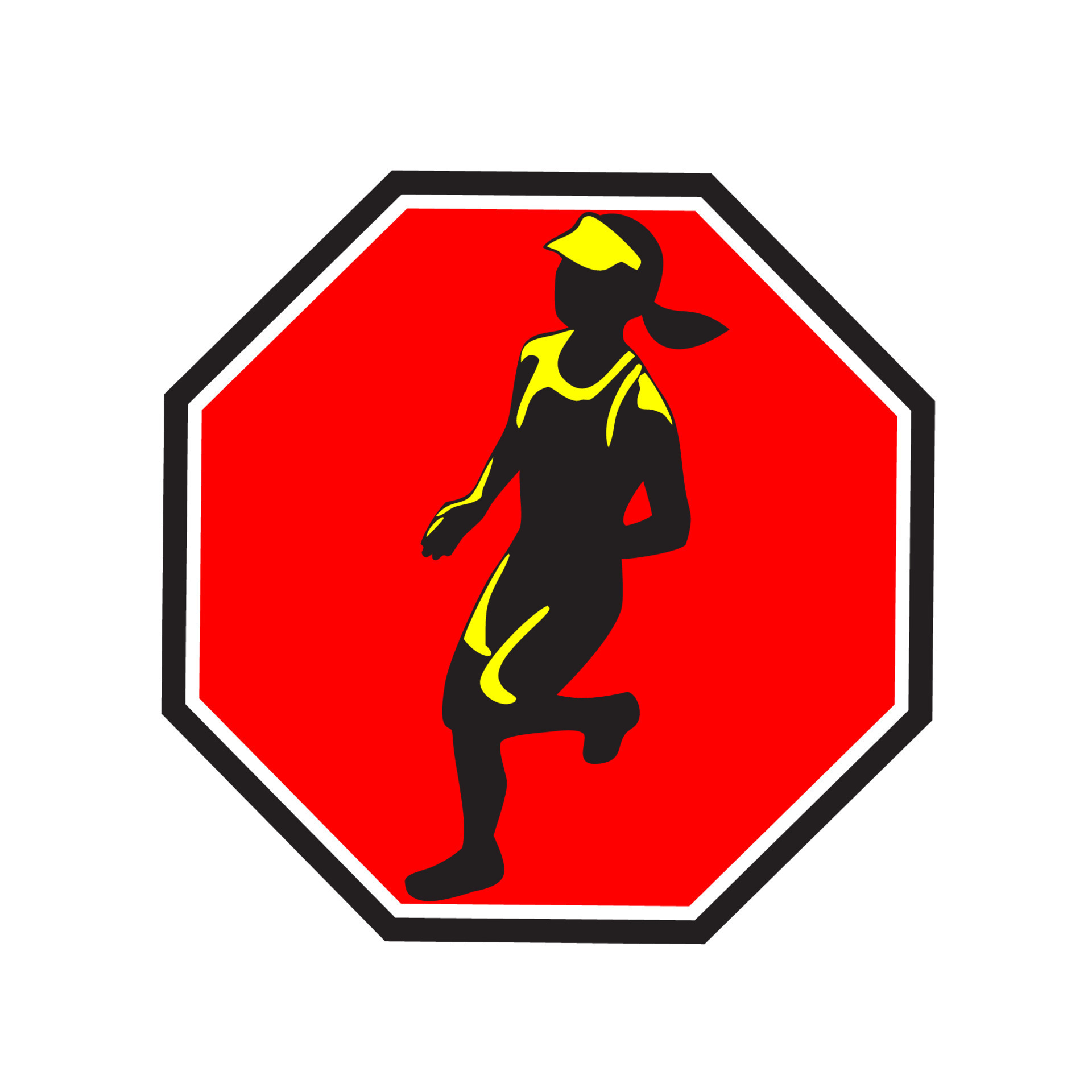 female-marathon-runner-octagon-retro-11608667-vector-art-at-vecteezy