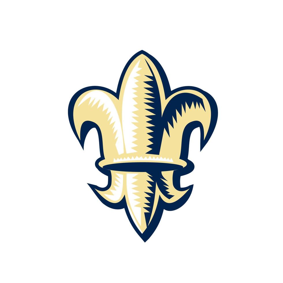 Fleur de lis Woodcut vector