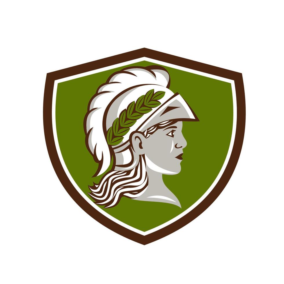 Minerva Head Crest Retro vector