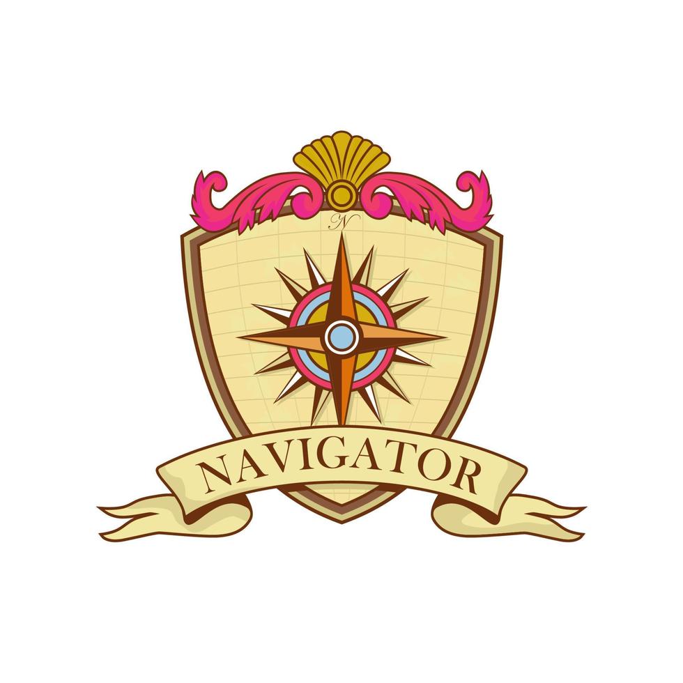 Compass Navigator Coat of Arms Crest Retro vector