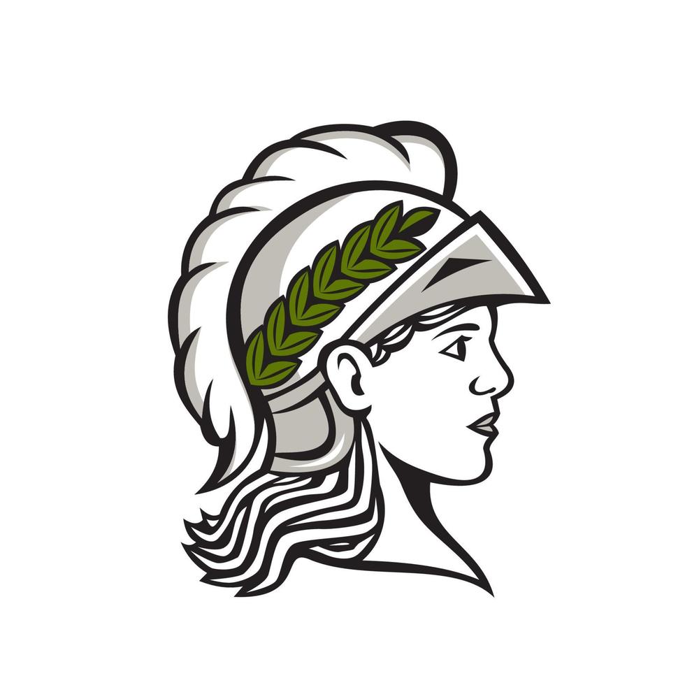 Minerva Head Side Profile Retro vector