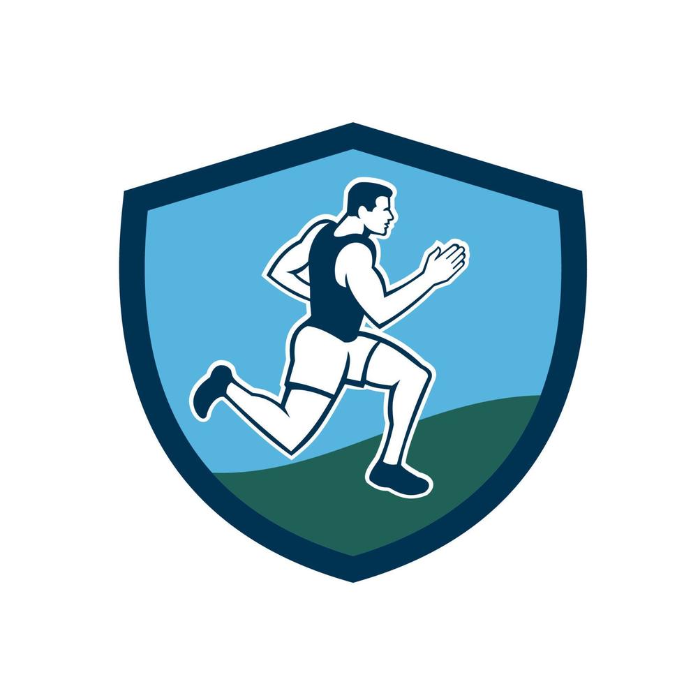 Marathon Runner Crest Retro vector