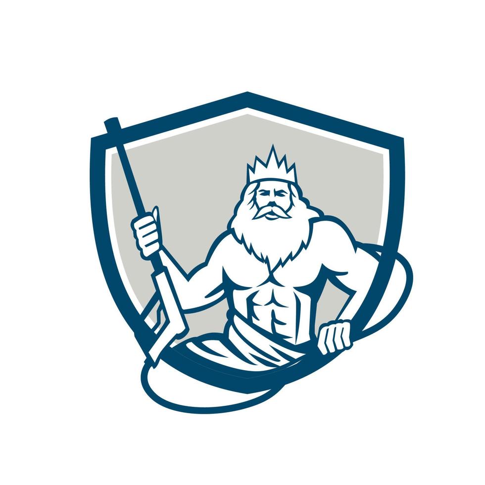 Neptune Power Washer Shield Retro vector