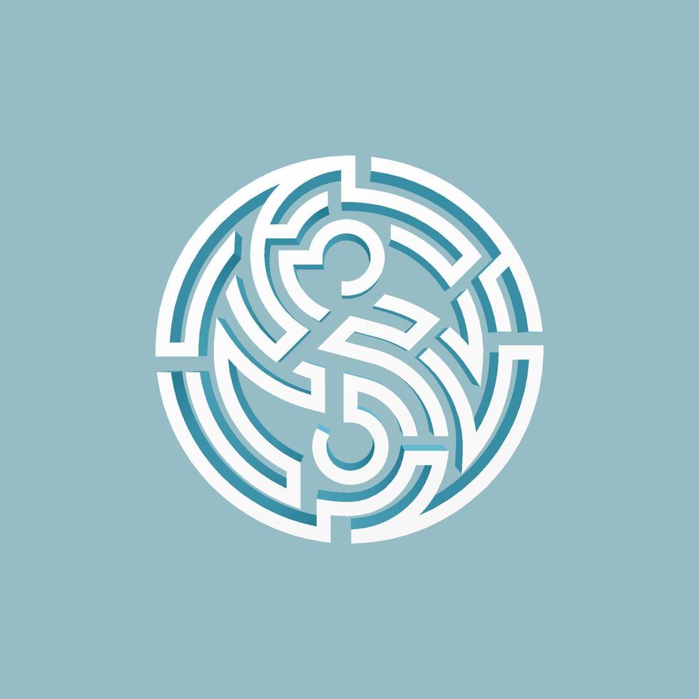 yin yang maze vector