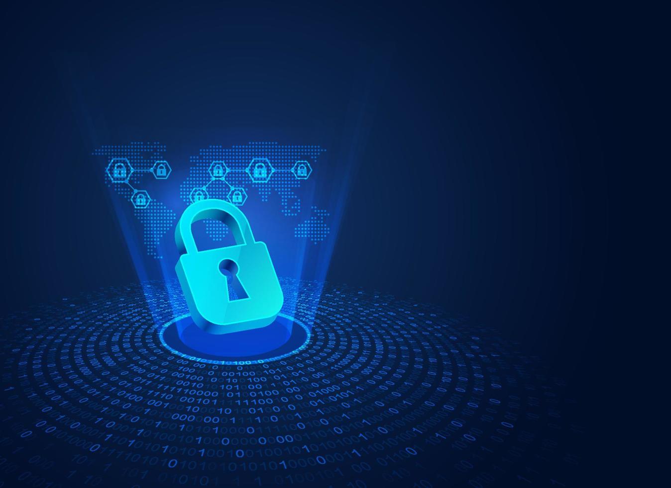 digital padlock cyber vector