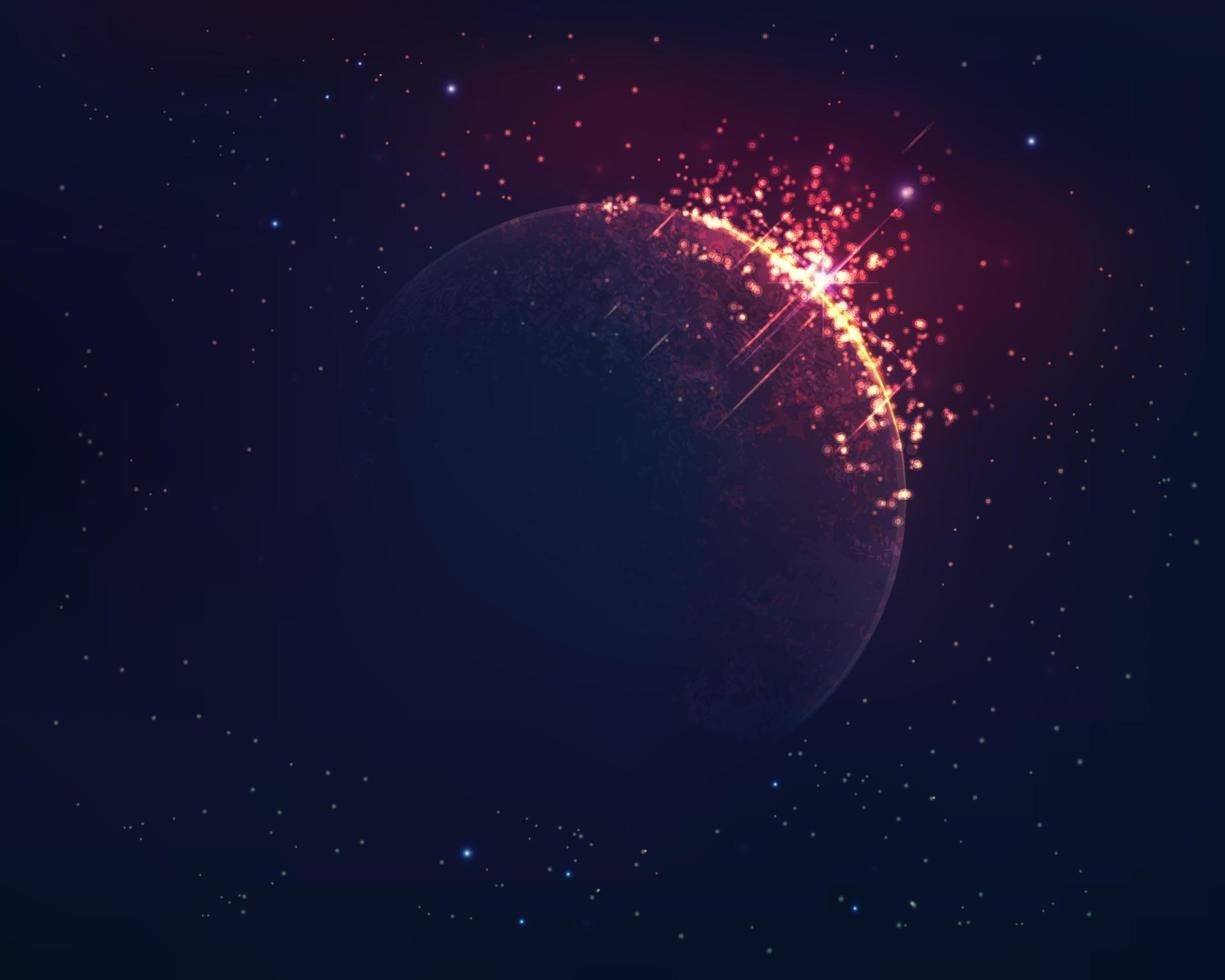 planet fire scene vector